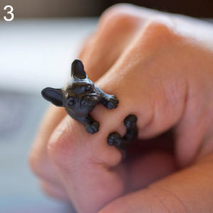 Adjustable Retro Bulldog Openings Ring Unisex Animal Pit Bull Dog Punk Jewelry New Design Adjustable Ring For Men Women