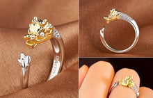 Load image into Gallery viewer, Crystal Lovely Mouse Dog Pig Rabbit Monkey Shape Inlaid Animal Rings Women Girl Opening Ring Wedding Party Jewelry