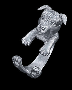 G.SKY Punk America Pit Bull Terrier Ring Free Size Hippie Animal  Pit Bull Dog Ring Jewelry for Pet Lovers