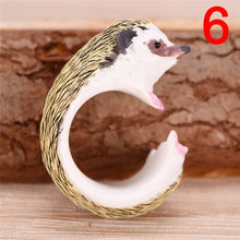 Load image into Gallery viewer, Cute Cartoon Animal Bend Ring Funny Cat Dog Rabbit Bird Fox Bear Tiger Finger Rings 3D Cuff Open Adjusted Rings