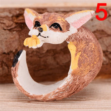 Load image into Gallery viewer, Cute Cartoon Animal Bend Ring Funny Cat Dog Rabbit Bird Fox Bear Tiger Finger Rings 3D Cuff Open Adjusted Rings