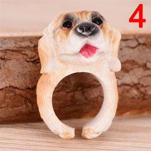 Cute Cartoon Animal Bend Ring Funny Cat Dog Rabbit Bird Fox Bear Tiger Finger Rings 3D Cuff Open Adjusted Rings