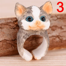 Load image into Gallery viewer, Cute Cartoon Animal Bend Ring Funny Cat Dog Rabbit Bird Fox Bear Tiger Finger Rings 3D Cuff Open Adjusted Rings