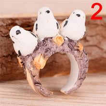 Load image into Gallery viewer, Cute Cartoon Animal Bend Ring Funny Cat Dog Rabbit Bird Fox Bear Tiger Finger Rings 3D Cuff Open Adjusted Rings