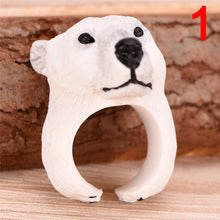 Load image into Gallery viewer, Cute Cartoon Animal Bend Ring Funny Cat Dog Rabbit Bird Fox Bear Tiger Finger Rings 3D Cuff Open Adjusted Rings