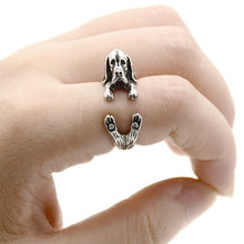 Load image into Gallery viewer, Fei Ye Paws Boho Basset Hound &amp; Bloodhound Animal Rings For Women Anel Dog Love Couple Pet Ring Men Girls Jewelry Box Party Gift